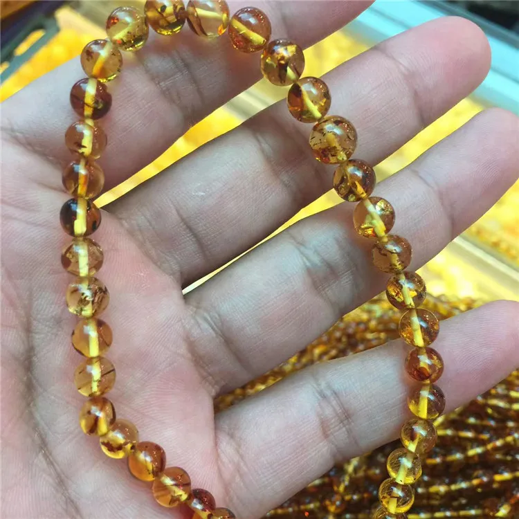 JINGCAI Jewelry Natural beeswax gold twisted Honey Amber bracelet Raw ore beeswax bracelet Crystal factory wholesale