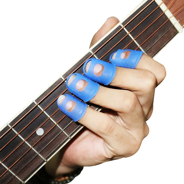 Color Fingertip Protection Covers Caps in 3 Sizes Beginner Playing Ukulele Electric Guitar Finger Protector