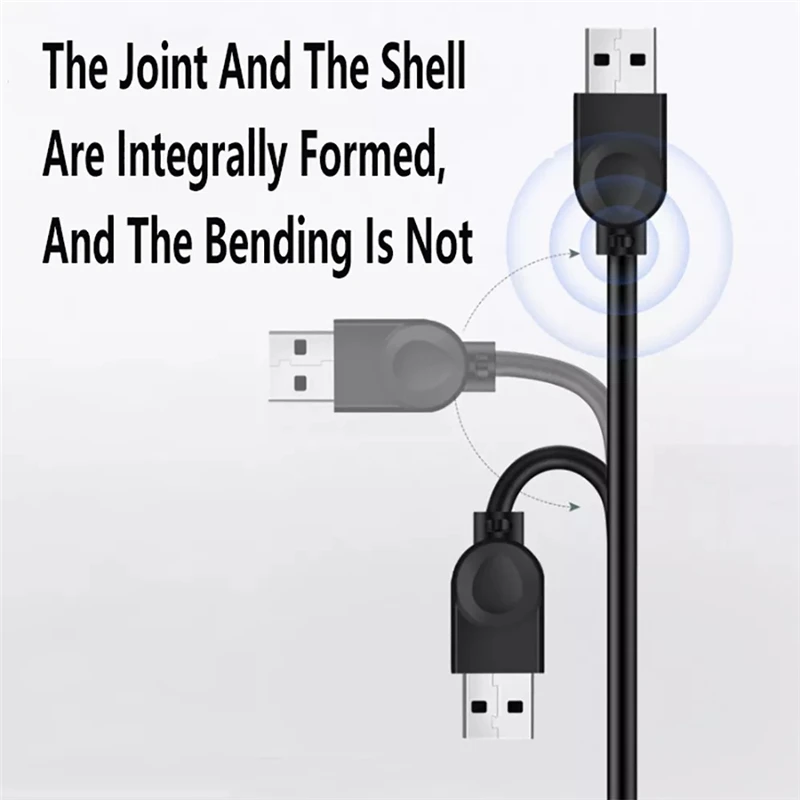 USB Extension Cable, 0.5M 1M 1.5M 3M 5M 10M USB Type A Male to A Female Extension Cord Black USB Cable Extender