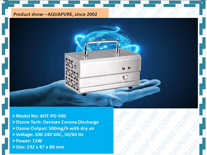 Portable Oxygen Feeding Cold Corona Discharge Medical Grade O3 for ozone oil/water