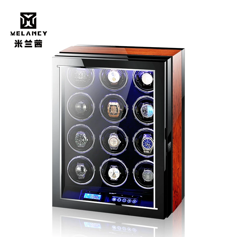 Luxury Wooden Gyroscope Modern Stand Gyro Orbit 6 Slots Automatic Rotating Motor Automatic Box Watch Winder