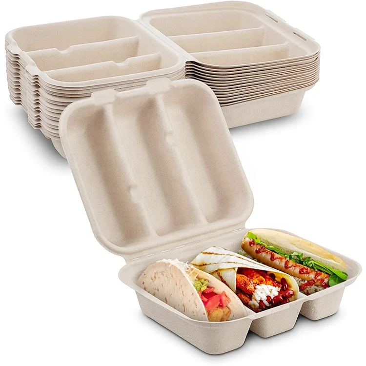 Biodegradable  takeaway sugarcane taco tray for mexico market