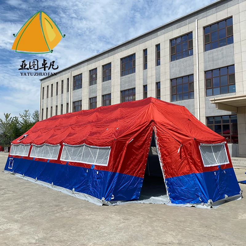 Winter Warm Emergency Refugee Shelter Aluminum Alloy Tube Structure Waterproof Ventilate Camping Disaster Relief Tactical Tent
