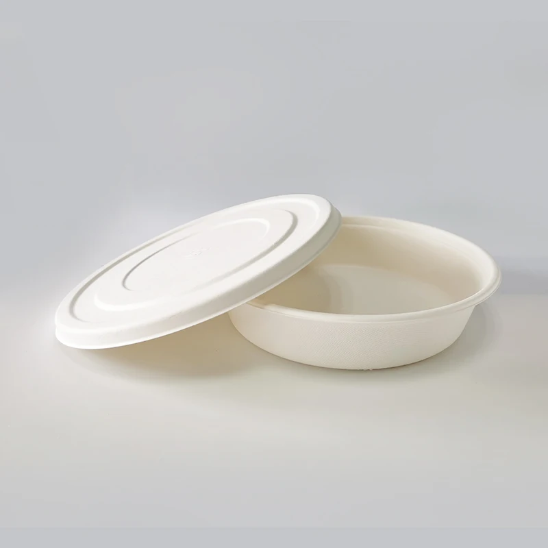 Квадратный биоразлагаемый поднос для тарелок с прозрачными крышками для пикника, барбекю, ужина, свадьбы