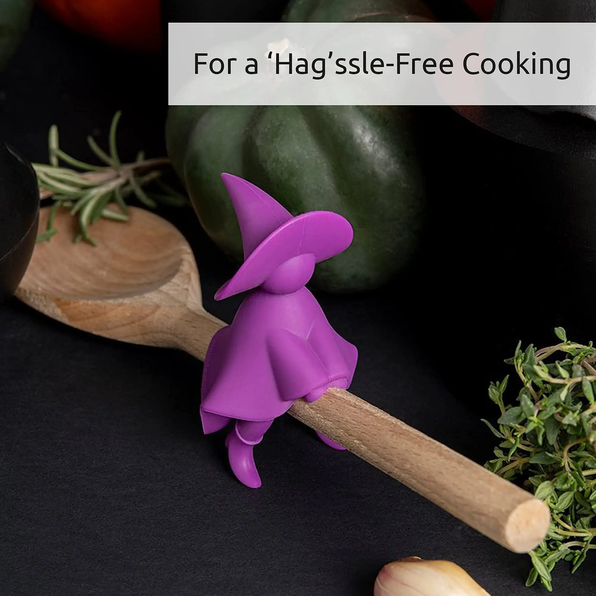 Spill-proof raising spoon holder creative kitchen utensils silicone tools little trapeze wizard modeling pot cover