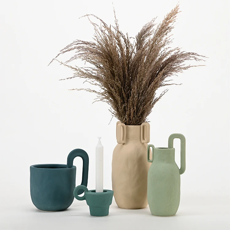 Nordic matte home decor clay vase pottery terracotta ceramic vase for flowers plants