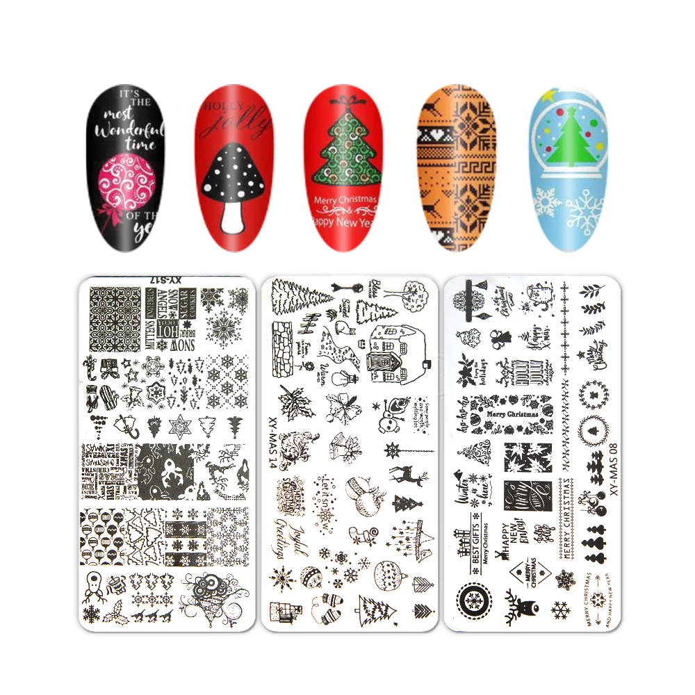 Christmas nail art stamp print template stamping plates christmas nails art stamping tools nail art plate