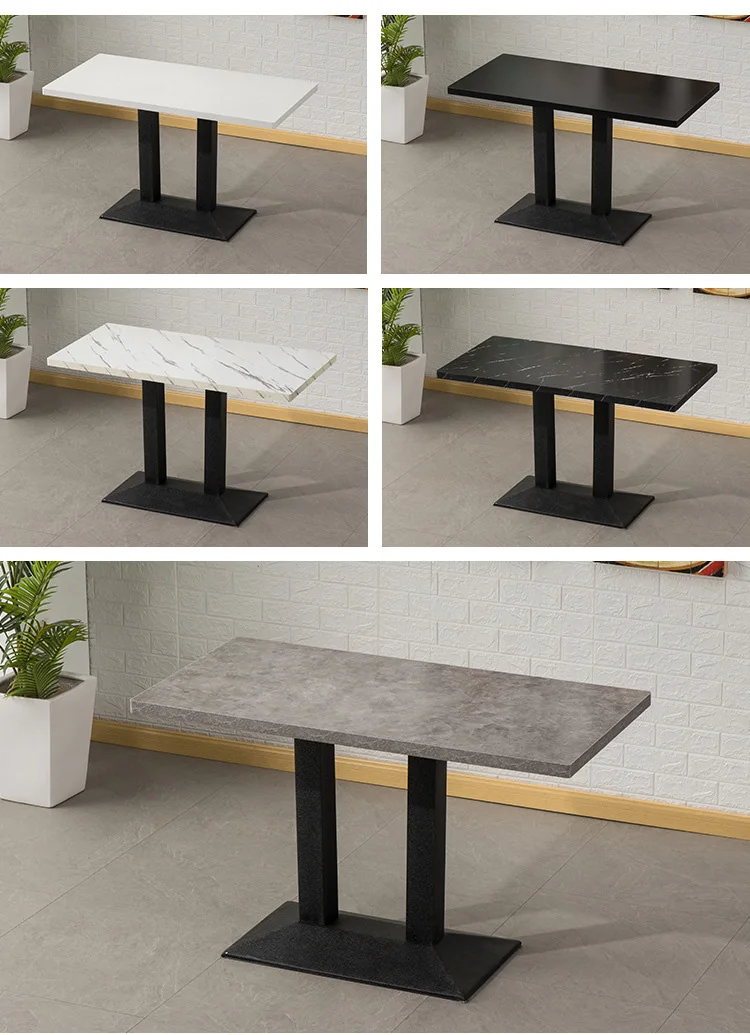  Factory Modern Black Industrial Wood Restaurant Table Canteen Furniture For