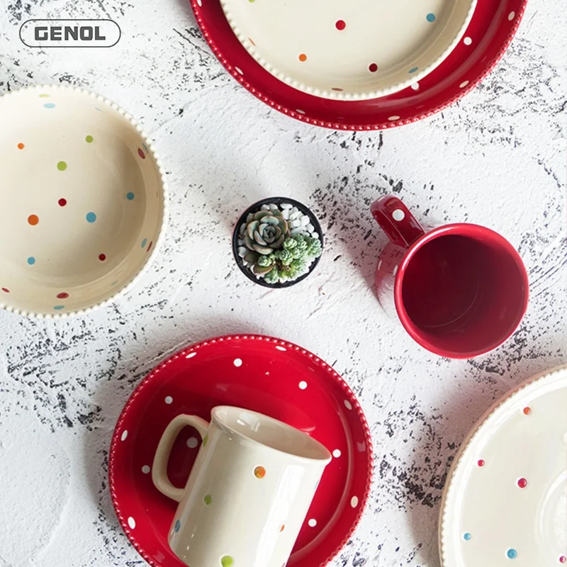 Factory Latest Support Custom Ceramic Plate French Style Party Kitchen Tableware Durable Ceramic Dinner Plate