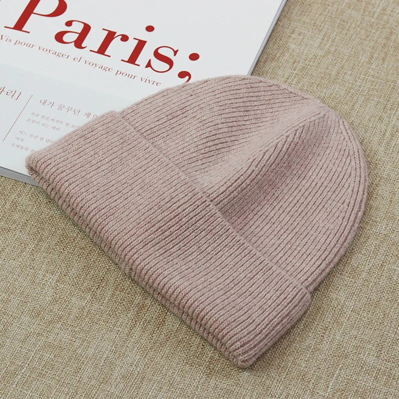 Custom Winter Hat Knitted Hat Unisex Cashmere Knit Beanies Warm Soft Winter Beanie Hats For Women