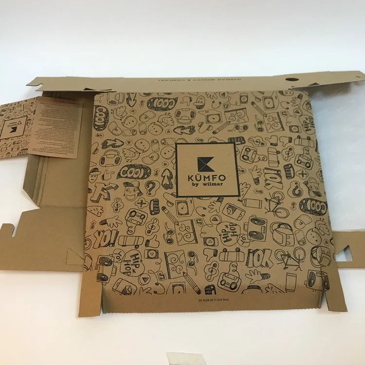 Recyclable Custom Logo Printed  Kraft Corrugated Shoes Paper Box For Shoe Packaging