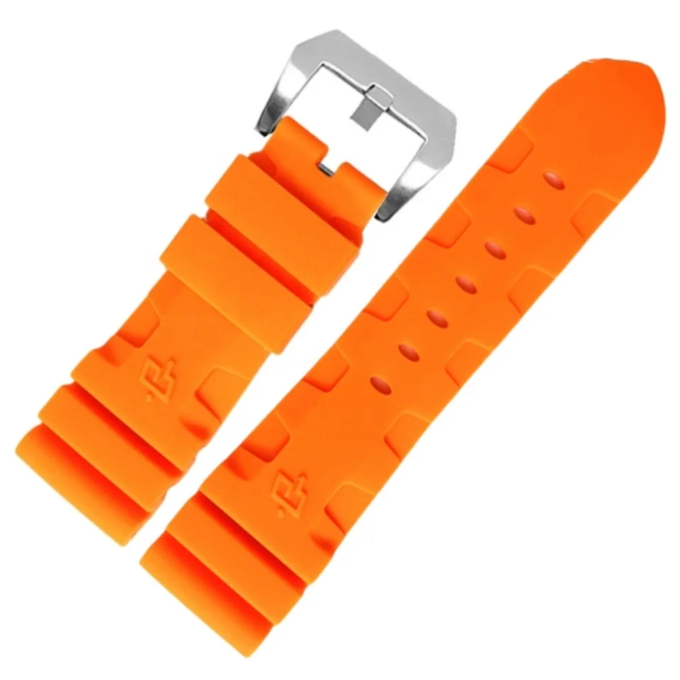 sport solid color gray navy blue army green 22mm 24mm 26mm soft rubber watch band silicone For Panerai watch strap