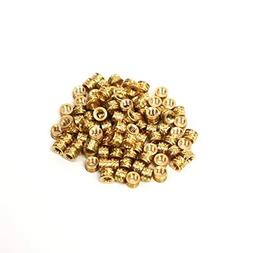 Manufacture M4-M8 cnc Turning Brass Threaded Nuts Knurled Thread Inserts Nuts For Plastic