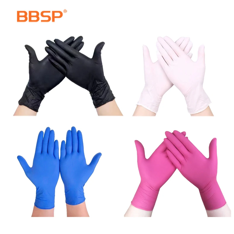 black nitrile gloves factory wholesale latex powder free food gloves 4.5 5.0g 7.0g Tattoo disposal nitrile exam gloves