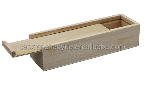 Wooden flip pencil case solid wood multifunctional stationery box customized wooden pine jewelry packing box