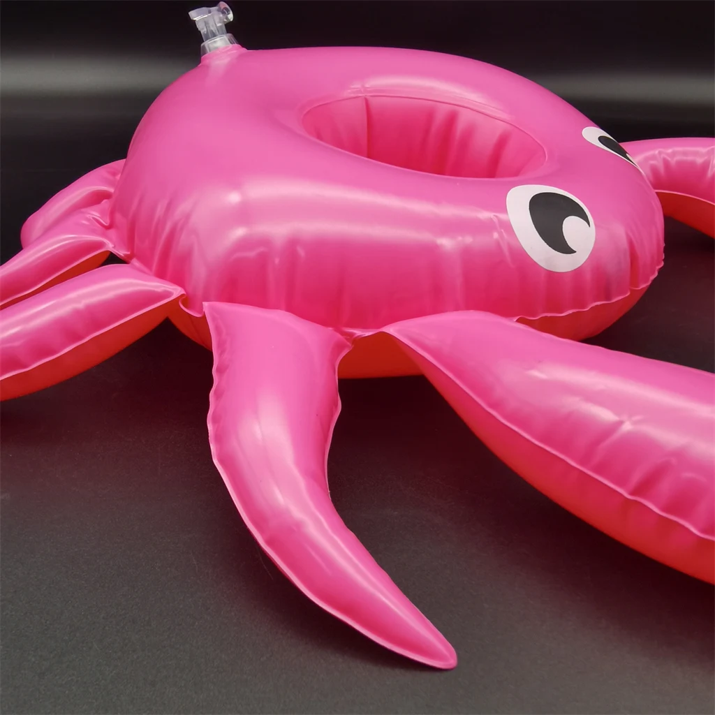 Wholesale new high quality hot cheap custom party crab PVC floating cup drink wine bottle holder inflatable swimming pool toys