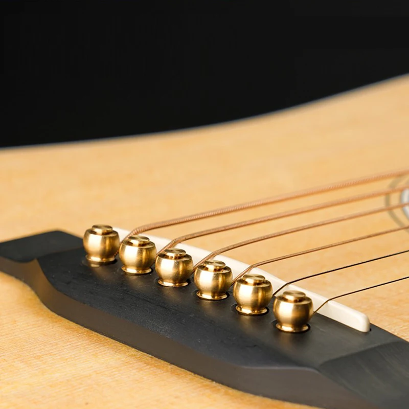 6PCS/set Pure Copper Guitar String Nail High Hardness Wear-Resistant High-Grade Ballad String Nail Metal String Pin Peg Nail