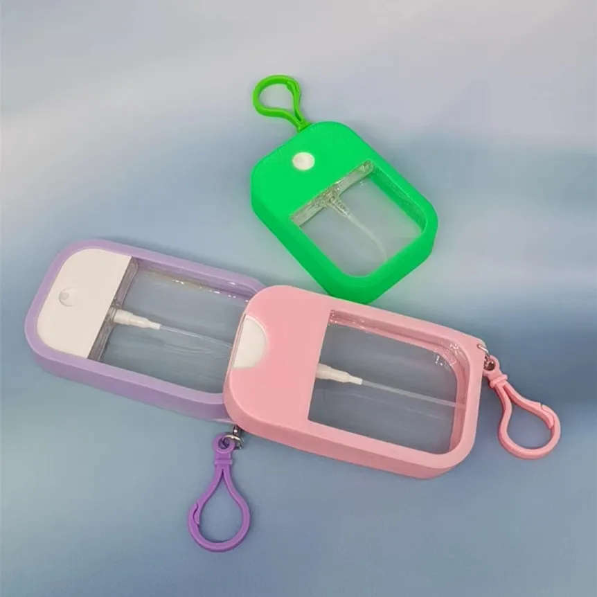 Customizable Private Label 45ml 38ml Square Flat Hand Sanitizer Spray Pump Bottle Multicolor Plastic Pocket Card Perfume Bottle