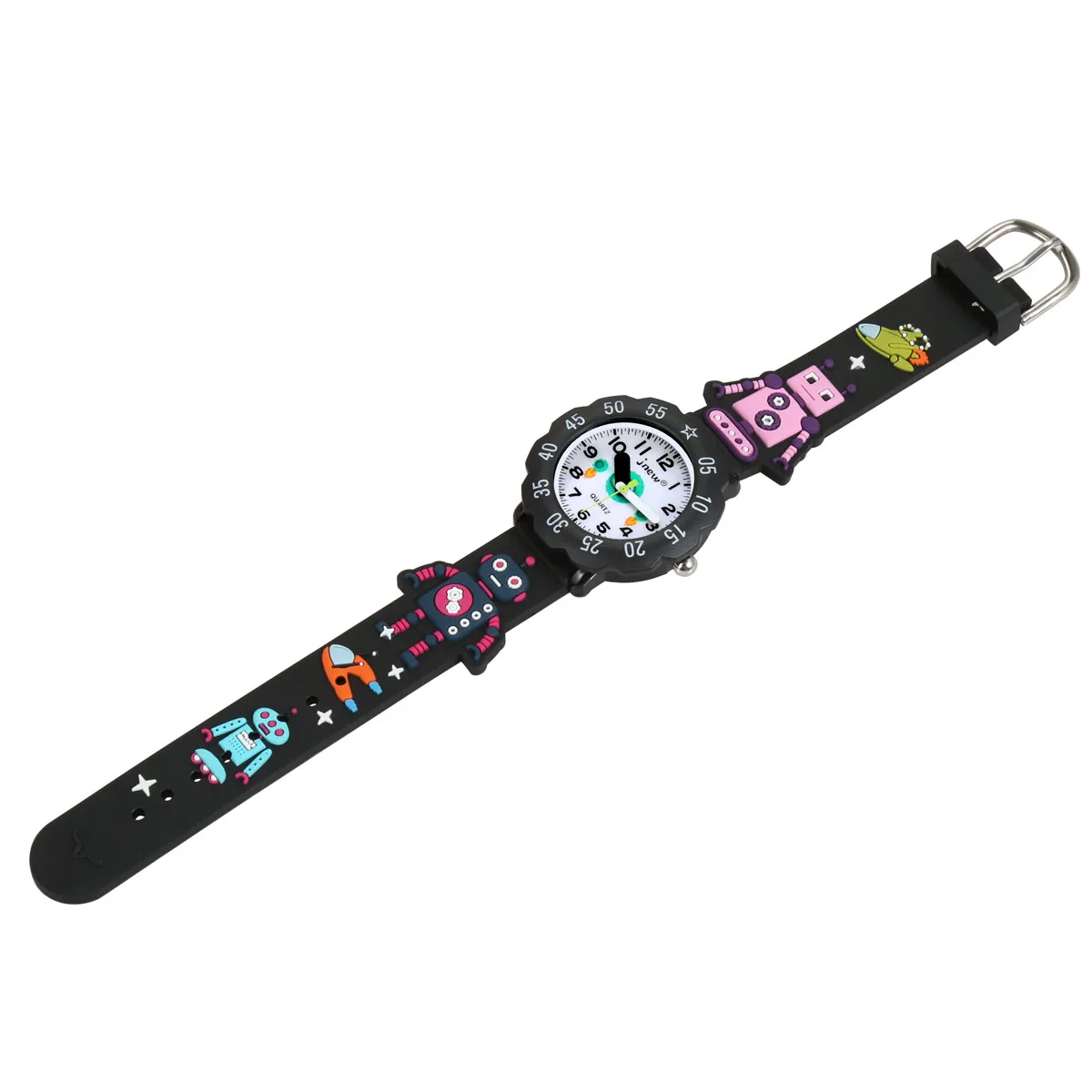 Outdoor Waterproof Sports LED Alarm Stopwatch Band Watch for Kids 3-10 Years Analog Dial Fashionable Buckle Clasp Boys Girls