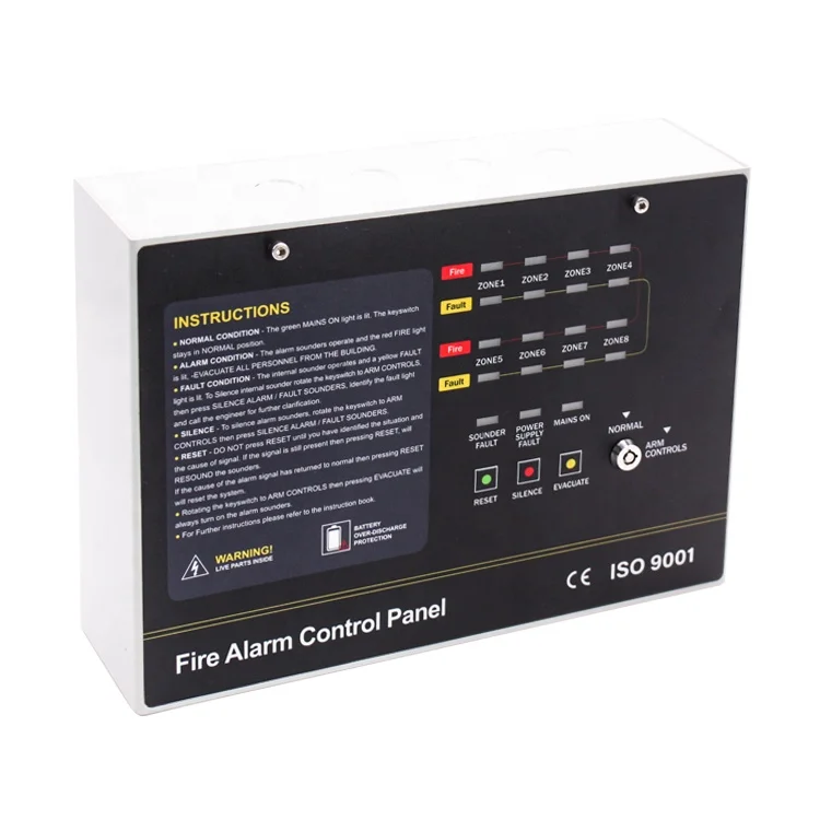 Home Security System 1/4/8/16 Zone Fire Alarm Control Panel Customizable Alarm Systems