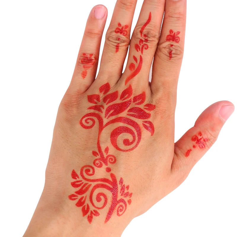 Wholesale Custom Reusable  Hand Mehndi Henna Tattoo Sticker Stencil India Arabic Pakistan