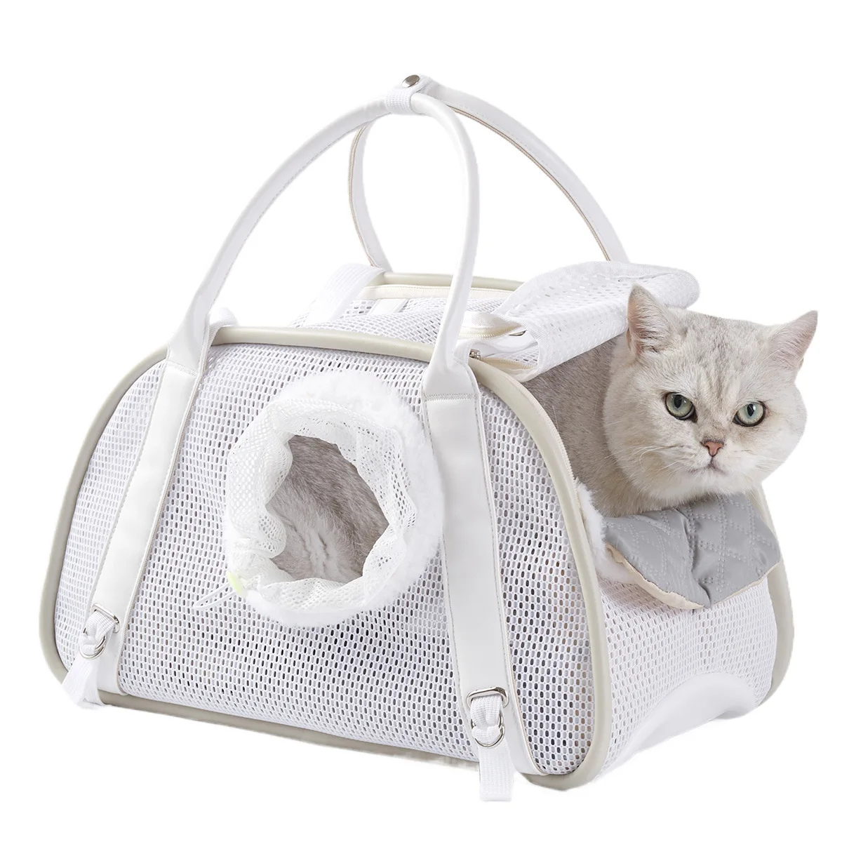 Outdoor Travel Portable Breathable Mesh Pet Carrier Bag Large Capacity Multifunctional Soft Cat Bags