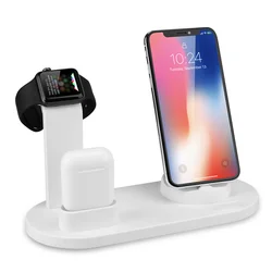 Qi 3 in 1 Fast Wireless Charger Charging Stand Mobile Phone Holder Smart Watch Wireless Charing Case For iphone 12