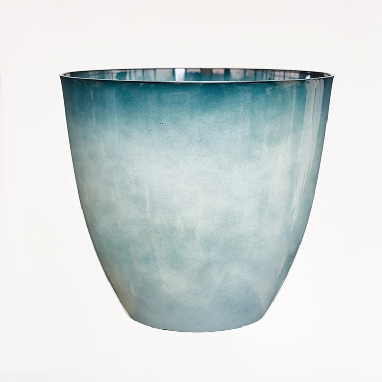 plant pot factory egg shape resin pottery plastic large modern style glazed effect ceramic face flower pot planters
