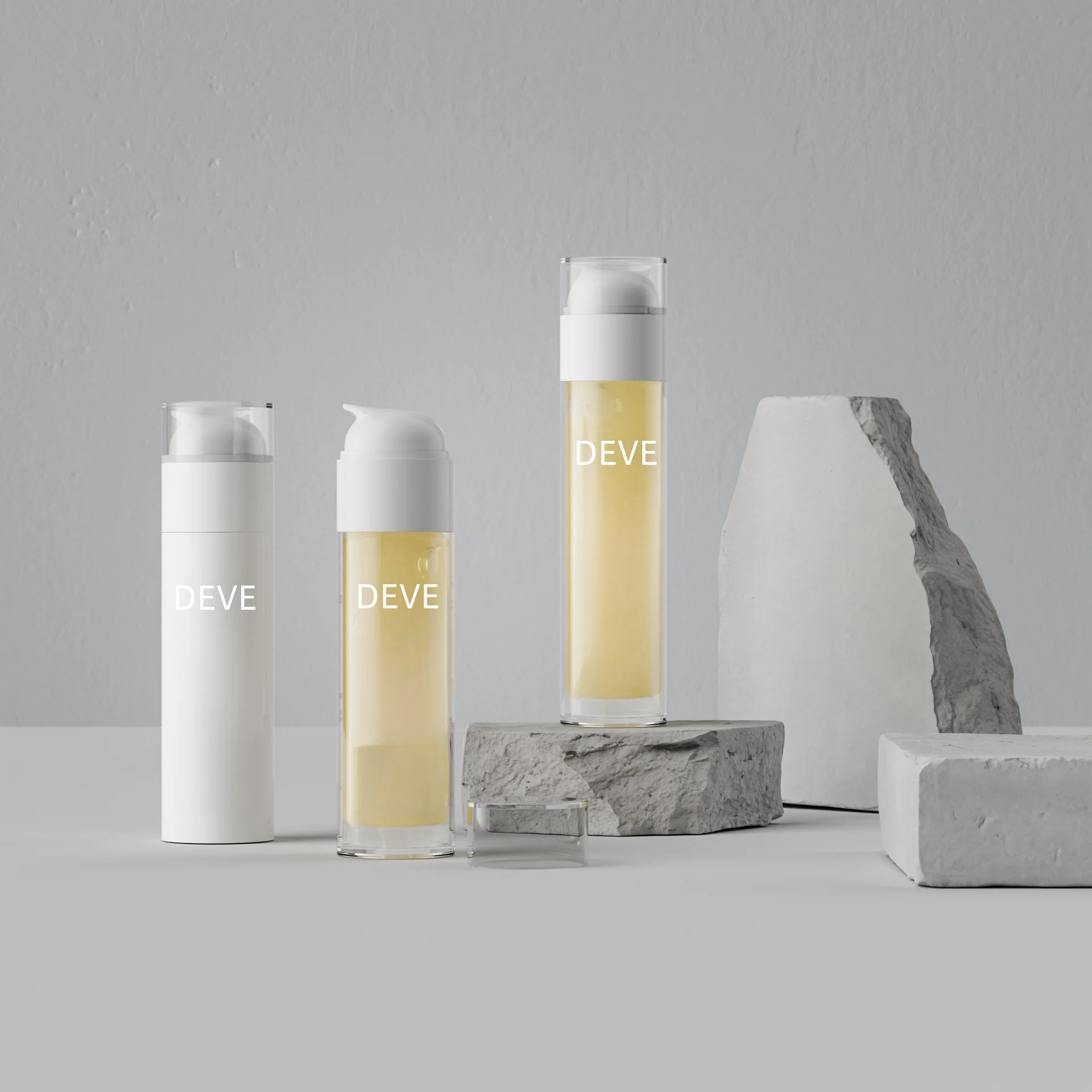Custom recycled new arrival empty replaceable frosted white round eco friendly pp airless spray pump bottle 15ml 30ml 50ml 100ml