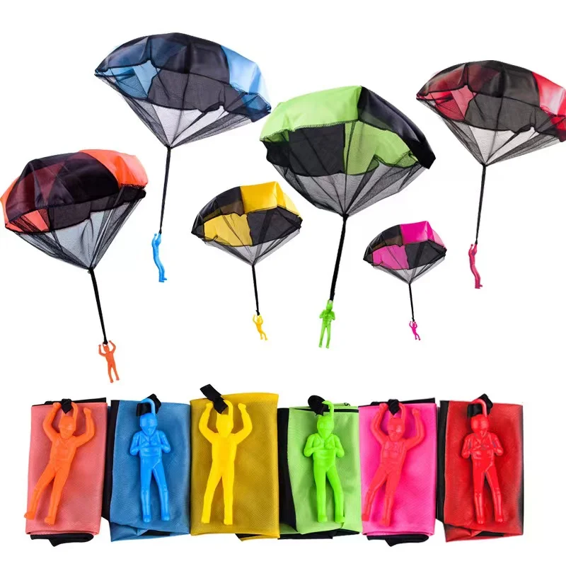 New Hand Throwing Parachute Kids Outdoor Funny Toys Game Play Toys for Children Multi-color Fly Parachute Mini Soldiers Toy