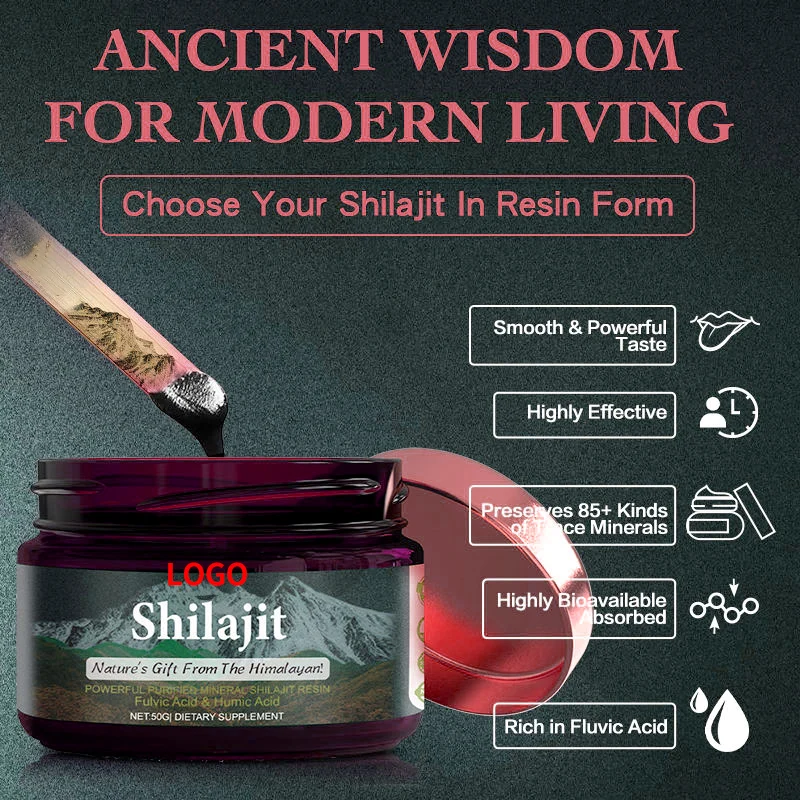 Shilajit Resin with Fulvic Acid Trace Minerals Original Siberian Pure Shilajit   Humic Acid Supplement Support Metabo