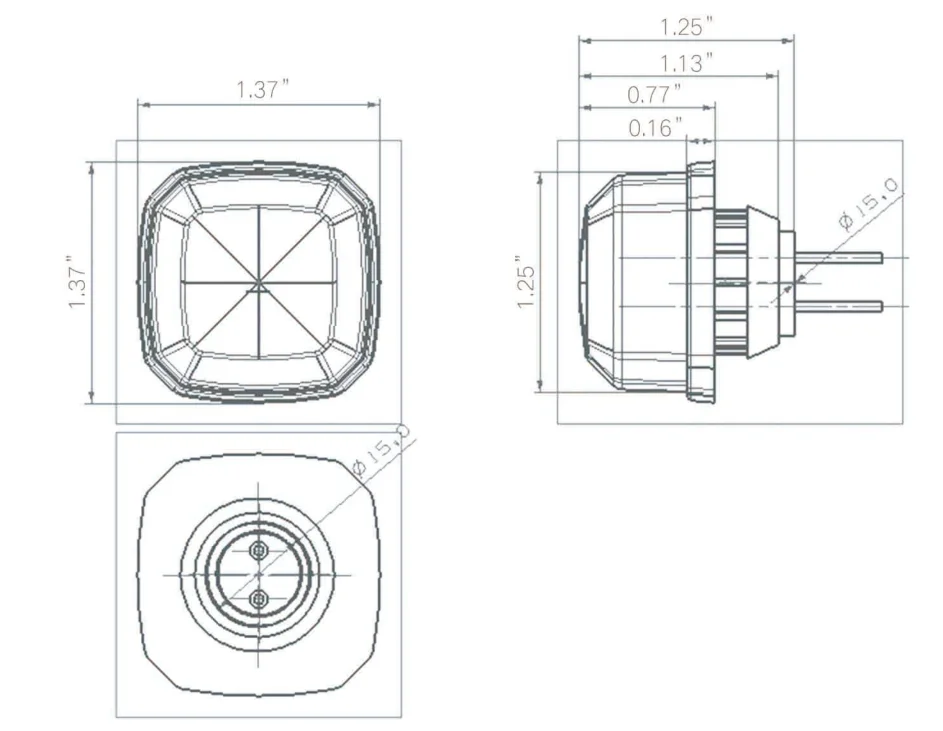 12V China Truck/Tractor/Caravan Led Side Marker and Clearance Light/Lamp/Lights SS-1.25-A/W-MC