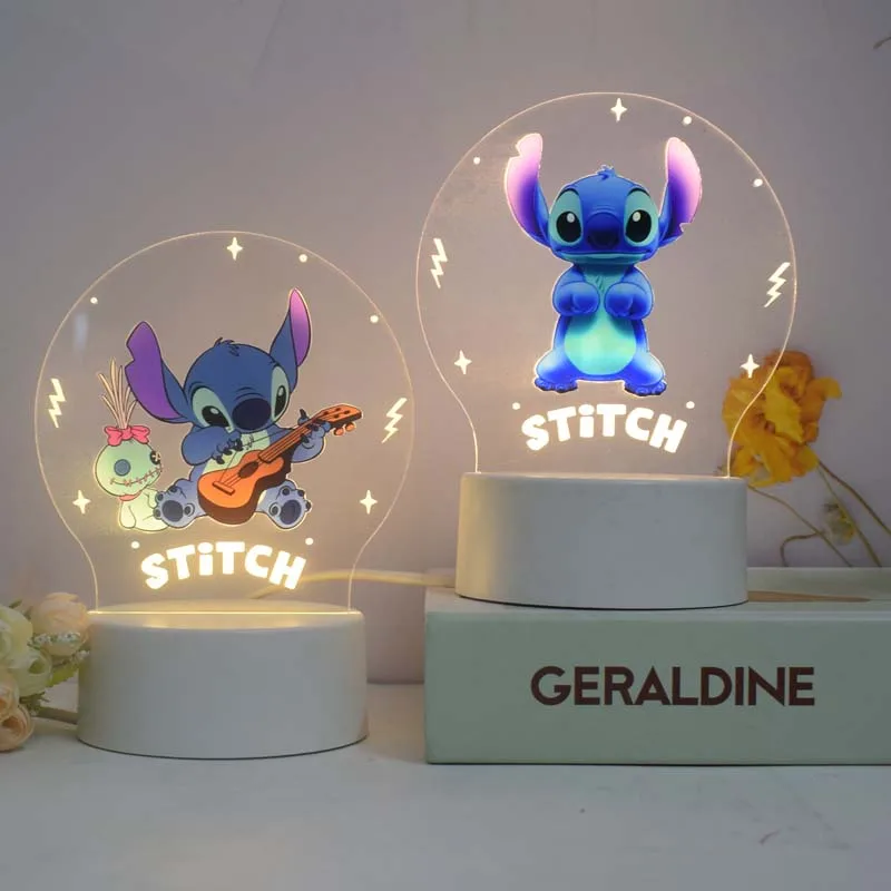 2023 New Product Stitch Comic Animation Anime 3D Acrylic Lamp Led Table Night Light Lighting Gift Set for Baby Kids Children