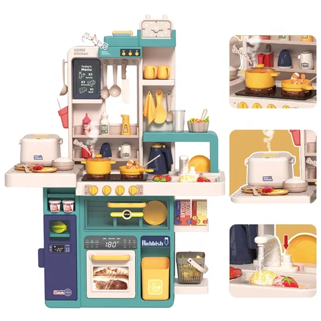 2024 hot selling 93cm multifunctional spray kitchen playsets with rice cooker