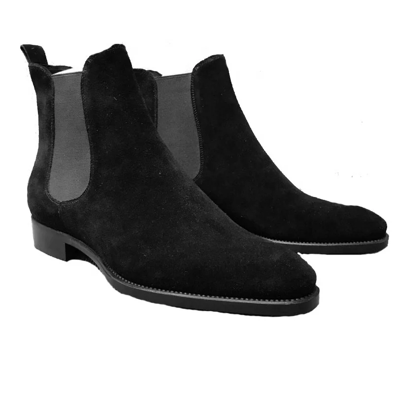 
dropshipping mens boots italian style outdoor 2020 winter slip on anti slip chelsea boots men working leather casual ankle boots 