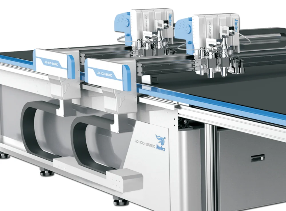 Jindex New Developed Products Smart Cutting Robot Fluorescence Four Head Inkjet Leather Cutting Machine CNC
