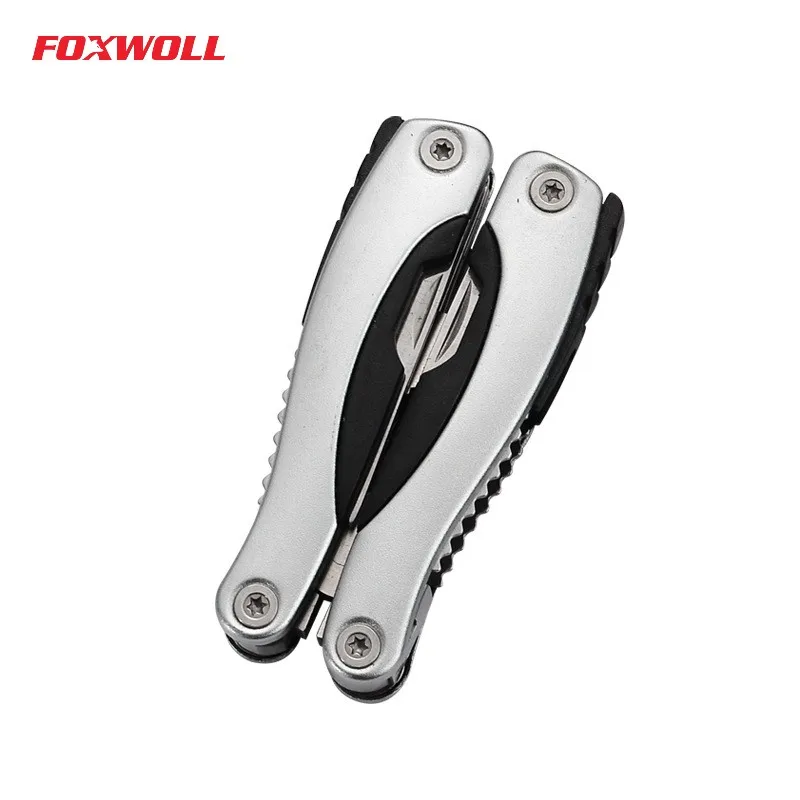 FOXWOLL 8 In 1 Multitool Aluminum handle Multi function Needle Nose Mini Folding Combination Pliers