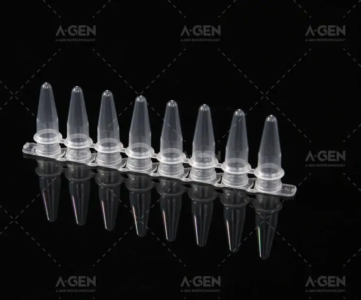 PP material PCR 0.2ml 8-strip tube with cover PCR tube (polypropylene, lab consumable)
