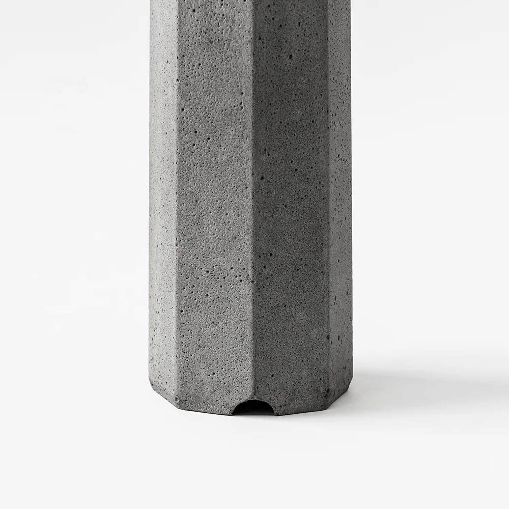 
BENTU TAI Black and white metal hollow table lamp bedroom bedside decorative table lamp cement retro industrial lamp 