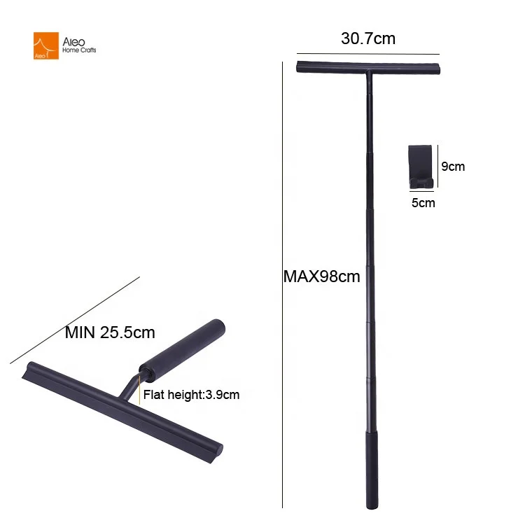 Black White Retractable Silicone Shower Window Squeegee cleaner wholesale floor glass telescopic squeegee Wipers table washer