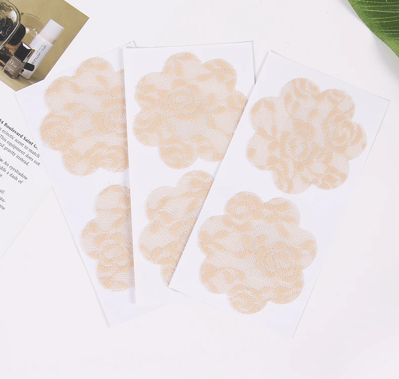 lace breathable disposable nipple cover 3pairs/pack center nipple protection invisible super thin nipple pasties for women