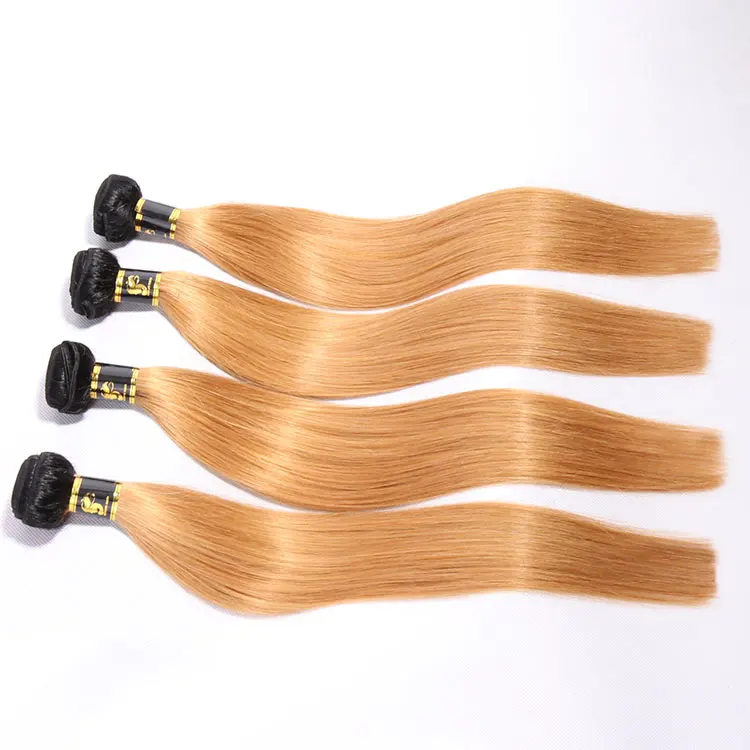 Aosun Grade 10a Highlight Color 1kg Ombre Blonde Brazilian Hair, Raw Bluk Virgin Hair, Permed 27/613# Color Hair Extension