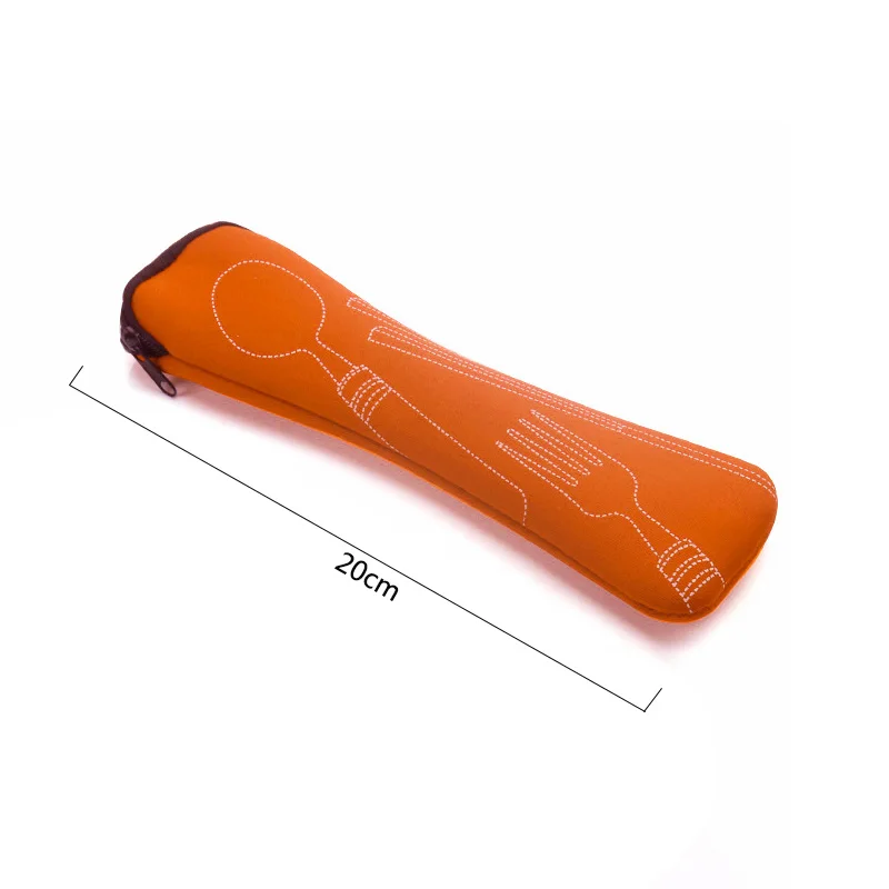 Reusable Portable Travel Tableware Carrying Bag Knife Fork Chopsticks Neoprene Zipper