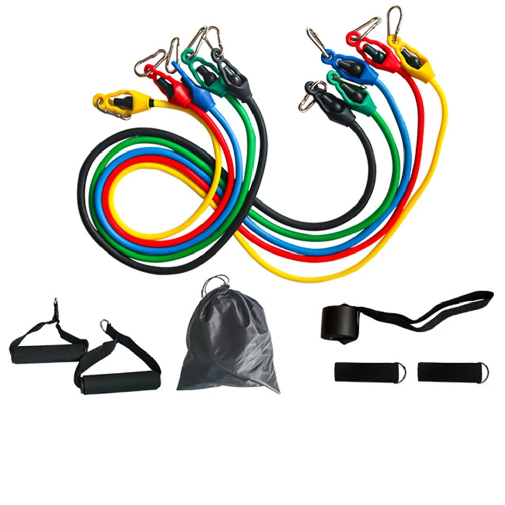 2023 Home Gym Set 11Pcs Latex Exercise Workout Resistance Elastic Bands Strong Rubber Stretch Fitness Series