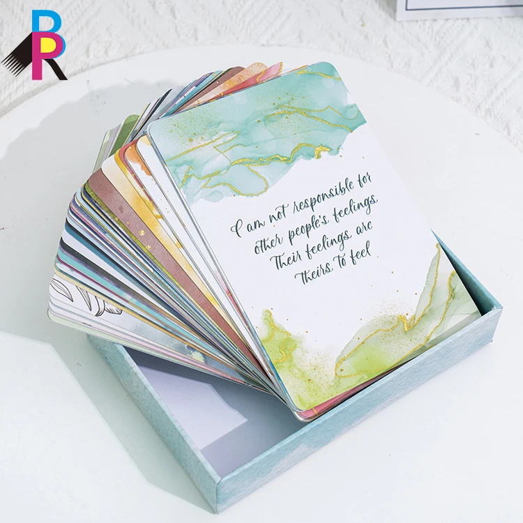 Wholesale  OEM Custom Printing Self Care Gift Box Kit Encouragement Card Deck Perfect Gift Affirmation Cards to Help Yourself