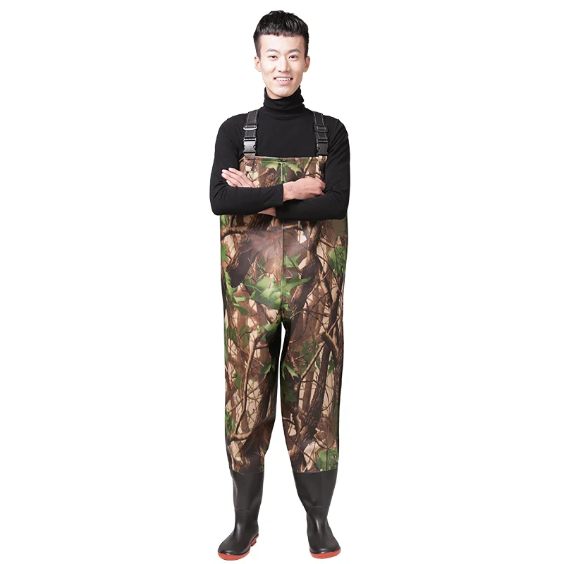 Waterproof Durable Breathable PVC Chest Fishing Wader with Boots