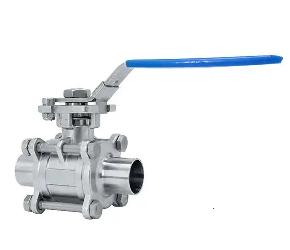SS304 SS316L Stainless Steel Hygienic Sanitary Food Grade Welded 3 PC Ball Valve For Beverage Brewing