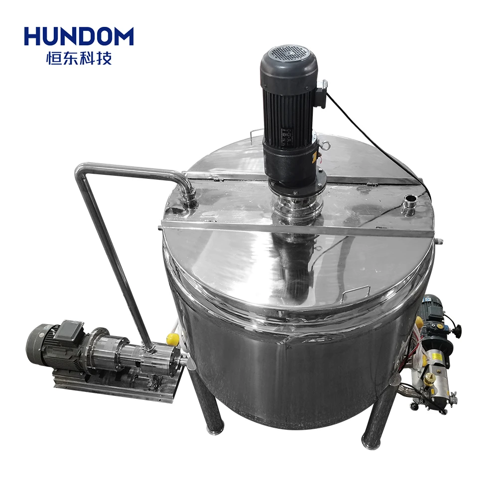 Factory Sale Stainless Steel 1000L Double jacket Mixing and Emulsifying Tank for Shampoo Lotion Mixer Homogenizer Machine
