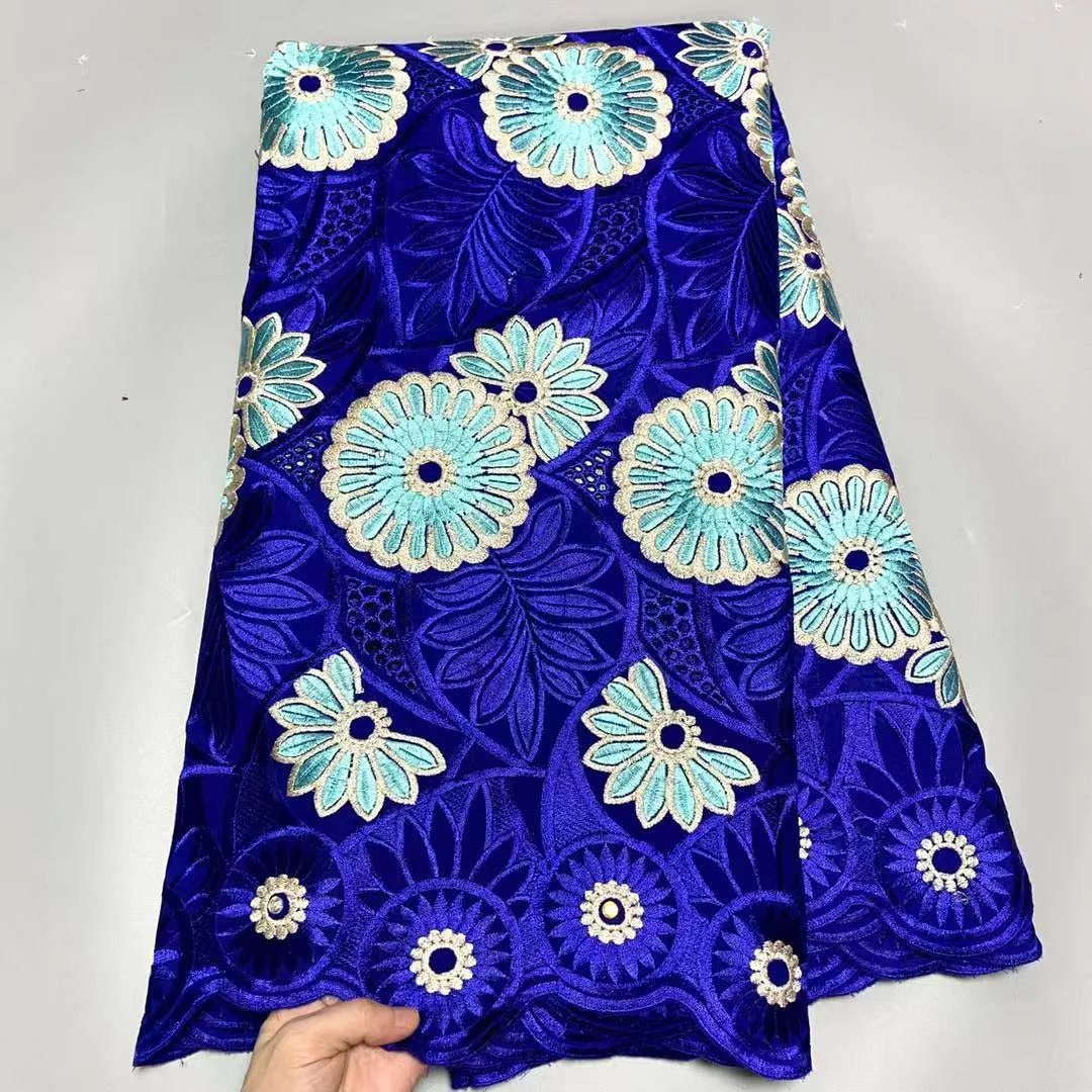 
2021 Nigerian Cotton Lace Fabric With Stones High Quality White Color Swiss Voile Lace In The Market 