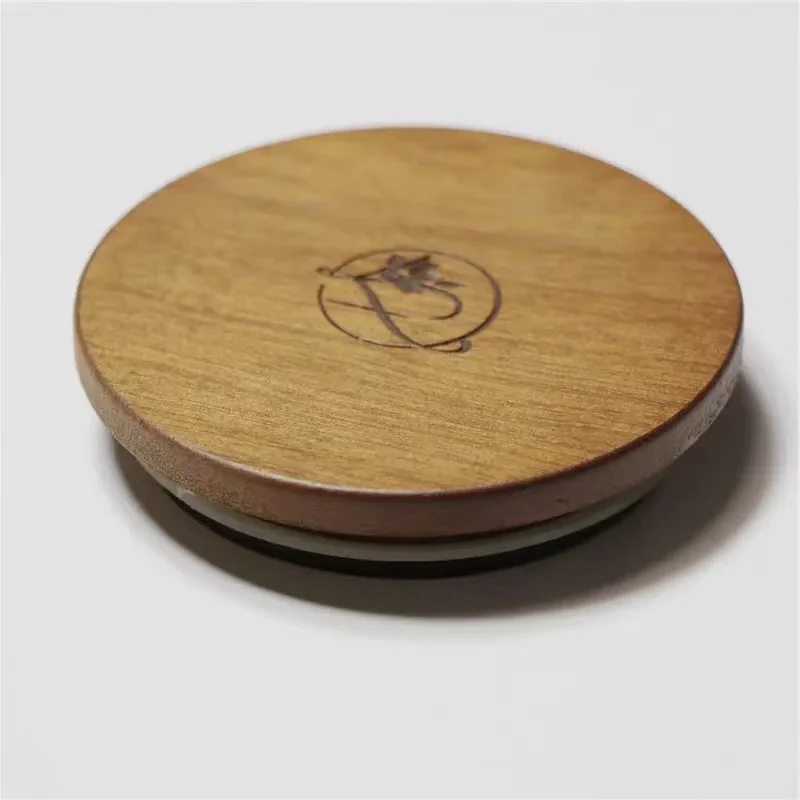 Household storage wood coverD110*15mm for Hot selling Essential oil candlewith Custom engraved logo